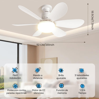 Ventilador de techo LED con control remoto