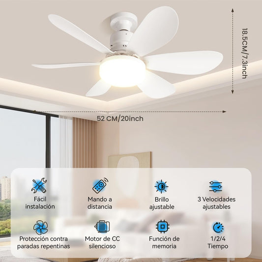Ventilador de techo LED con control remoto