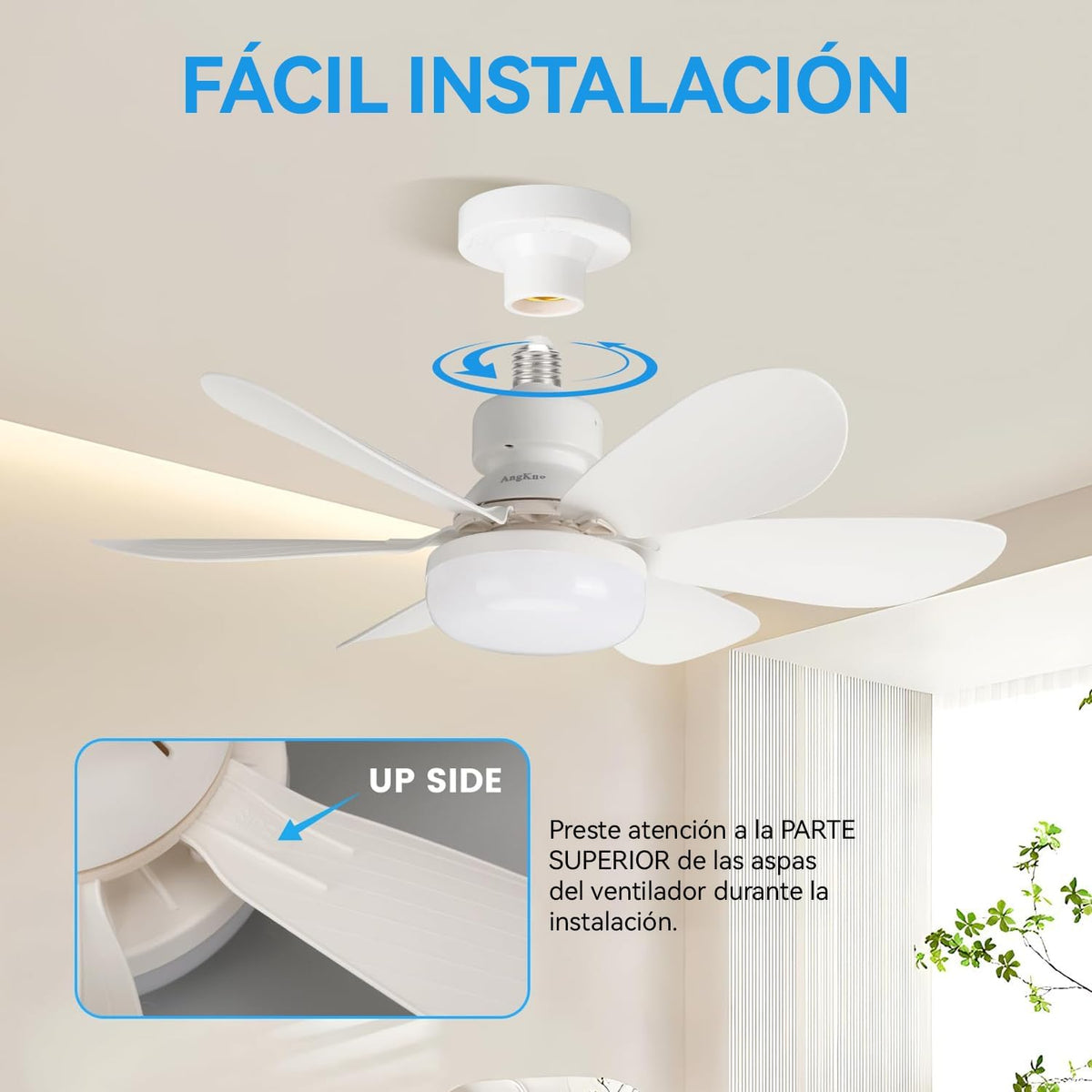 Ventilador de techo LED con control remoto