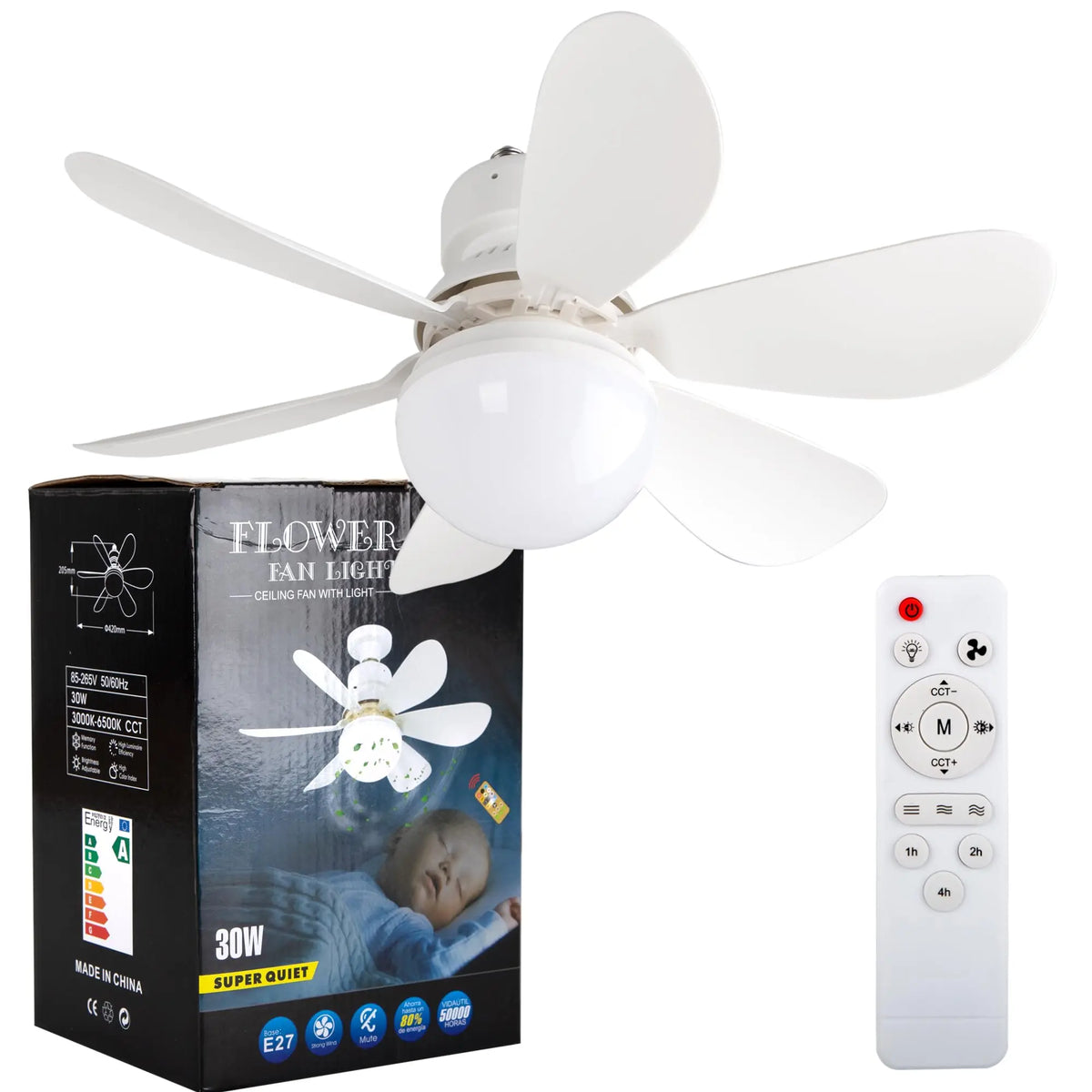 Ventilador de techo LED con control remoto