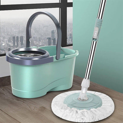 Trapeador Giratorio 360° con Cubeta Centrifugado Doble Turbina Sin Agacharse